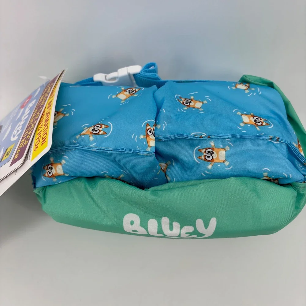 Bluey Child Life Vest 33-55 lbs Green Blue PFD Swim Aid Puddle Jumper NWT Summer